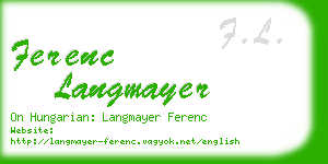 ferenc langmayer business card